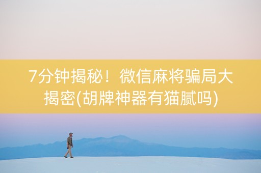 7分钟揭秘！微信麻将骗局大揭密(胡牌神器有猫腻吗)