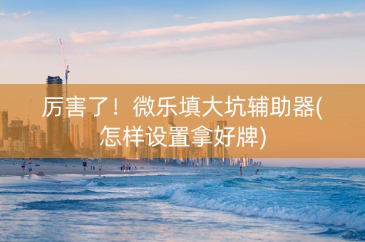 厉害了！微乐填大坑辅助器(怎样设置拿好牌)