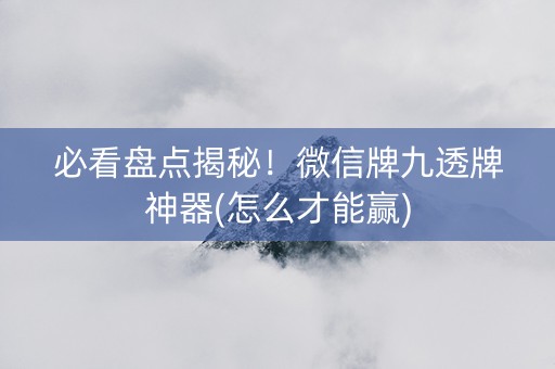 必看盘点揭秘！微信牌九透牌神器(怎么才能赢)