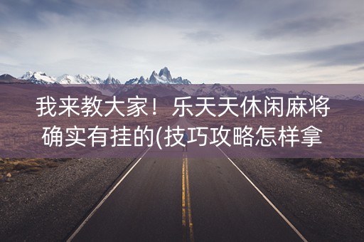 我来教大家！乐天天休闲麻将确实有挂的(技巧攻略怎样拿好牌)