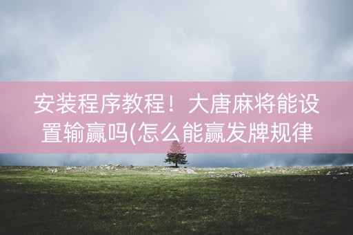 安装程序教程！大唐麻将能设置输赢吗(怎么能赢发牌规律)