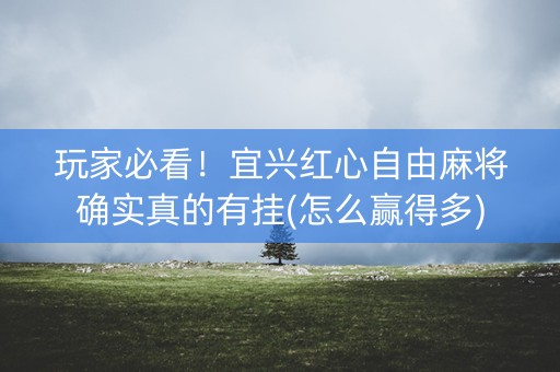 玩家必看！宜兴红心自由麻将确实真的有挂(怎么赢得多)