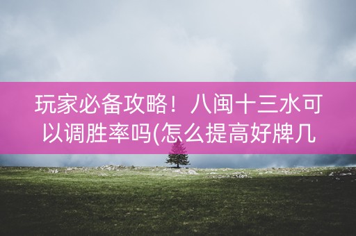 玩家必备攻略！八闽十三水可以调胜率吗(怎么提高好牌几率)