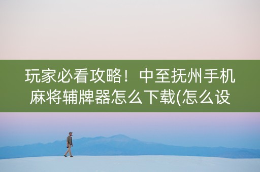 玩家必看攻略！中至抚州手机麻将辅牌器怎么下载(怎么设置会赢)