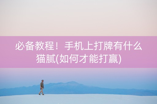 必备教程！手机上打牌有什么猫腻(如何才能打赢)