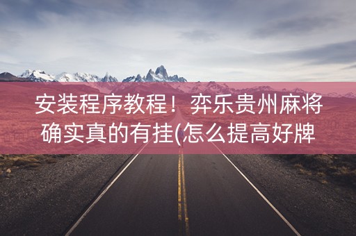 安装程序教程！弈乐贵州麻将确实真的有挂(怎么提高好牌几率)