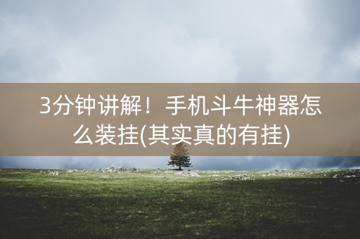 3分钟讲解！手机斗牛神器怎么装挂(其实真的有挂)
