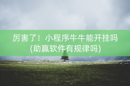 厉害了！小程序牛牛能开挂吗(助赢软件有规律吗)