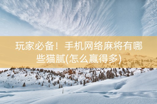 玩家必备！手机网络麻将有哪些猫腻(怎么赢得多)