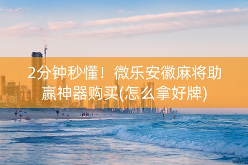 2分钟秒懂！微乐安徽麻将助赢神器购买(怎么拿好牌)