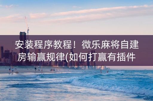 安装程序教程！微乐麻将自建房输赢规律(如何打赢有插件吗)