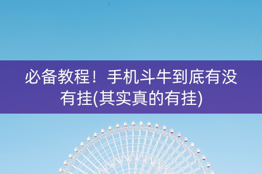 必备教程！手机斗牛到底有没有挂(其实真的有挂)