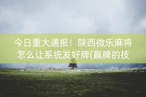 今日重大通报！陕西微乐麻将怎么让系统发好牌(赢牌的技巧)