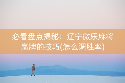 必看盘点揭秘！辽宁微乐麻将赢牌的技巧(怎么调胜率)