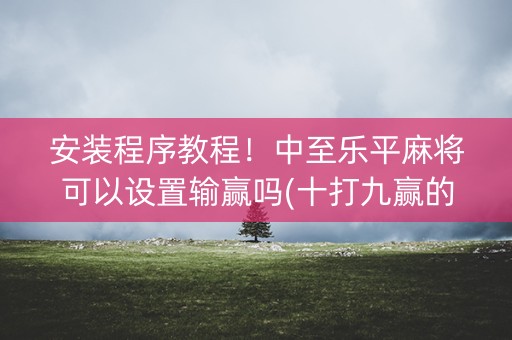 安装程序教程！中至乐平麻将可以设置输赢吗(十打九赢的打法)