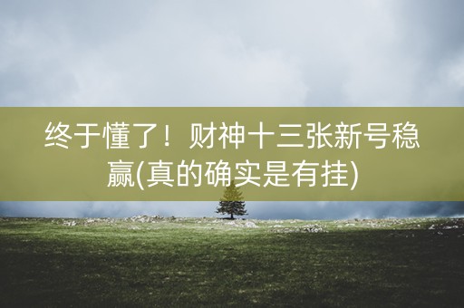 终于懂了！财神十三张新号稳赢(真的确实是有挂)