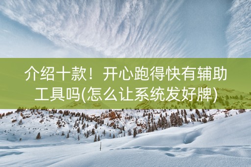 介绍十款！开心跑得快有辅助工具吗(怎么让系统发好牌)
