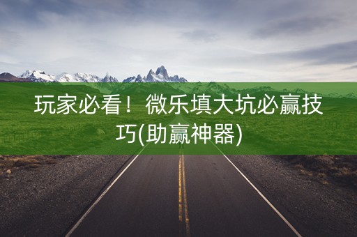 玩家必看！微乐填大坑必赢技巧(助赢神器)