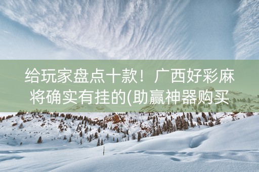 给玩家盘点十款！广西好彩麻将确实有挂的(助赢神器购买)