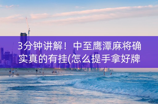 3分钟讲解！中至鹰潭麻将确实真的有挂(怎么提手拿好牌)