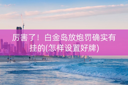 厉害了！白金岛放炮罚确实有挂的(怎样设置好牌)
