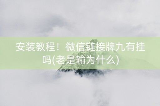 安装教程！微信链接牌九有挂吗(老是输为什么)