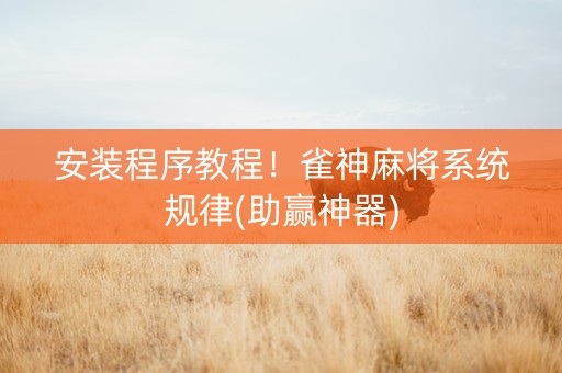 安装程序教程！雀神麻将系统规律(助赢神器)