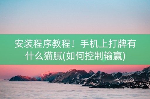 安装程序教程！手机上打牌有什么猫腻(如何控制输赢)