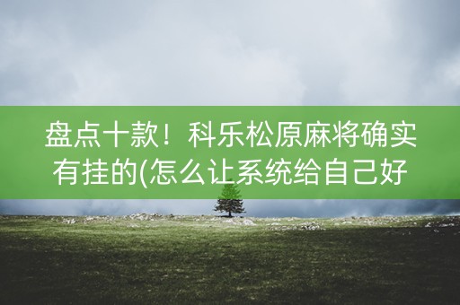 盘点十款！科乐松原麻将确实有挂的(怎么让系统给自己好牌)