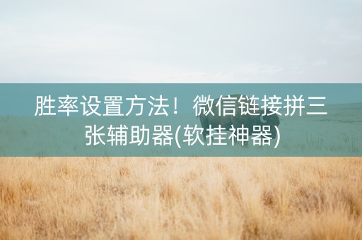 胜率设置方法！微信链接拼三张辅助器(软挂神器)