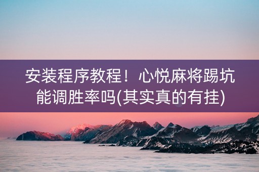 安装程序教程！心悦麻将踢坑能调胜率吗(其实真的有挂)