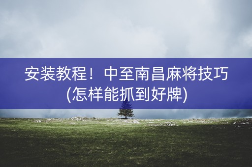 安装教程！中至南昌麻将技巧(怎样能抓到好牌)