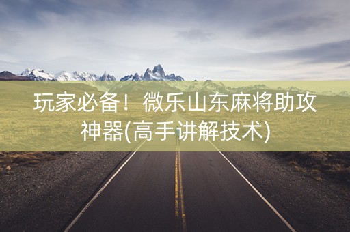 玩家必备！微乐山东麻将助攻神器(高手讲解技术)