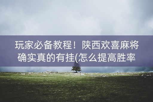 玩家必备教程！陕西欢喜麻将确实真的有挂(怎么提高胜率)