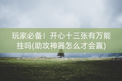 玩家必备！开心十三张有万能挂吗(助攻神器怎么才会赢)