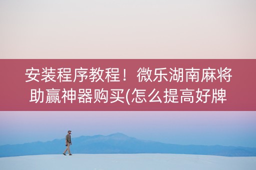 安装程序教程！微乐湖南麻将助赢神器购买(怎么提高好牌率)