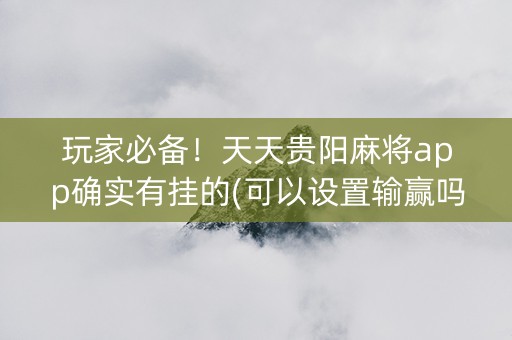 玩家必备！天天贵阳麻将app确实有挂的(可以设置输赢吗)