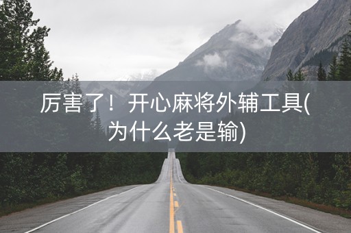 厉害了！开心麻将外辅工具(为什么老是输)