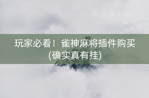 玩家必看！雀神麻将插件购买(确实真有挂)