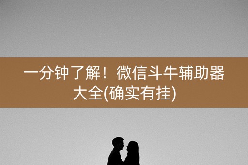 一分钟了解！微信斗牛辅助器大全(确实有挂)