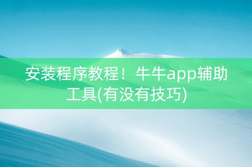 安装程序教程！牛牛app辅助工具(有没有技巧)