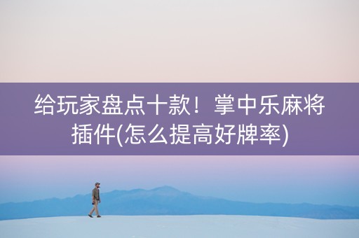 给玩家盘点十款！掌中乐麻将插件(怎么提高好牌率)