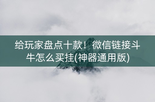 给玩家盘点十款！微信链接斗牛怎么买挂(神器通用版)