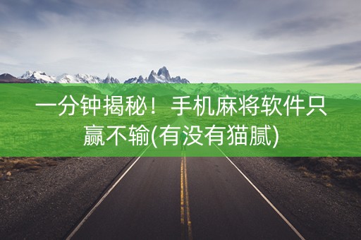 一分钟揭秘！手机麻将软件只赢不输(有没有猫腻)
