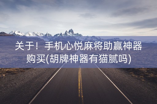 关于！手机心悦麻将助赢神器购买(胡牌神器有猫腻吗)
