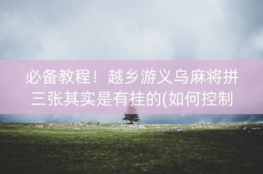 必备教程！越乡游义乌麻将拼三张其实是有挂的(如何控制输赢)