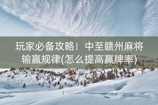 玩家必备攻略！中至赣州麻将输赢规律(怎么提高赢牌率)