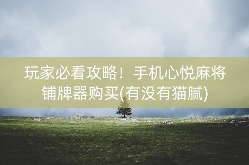 玩家必看攻略！手机心悦麻将铺牌器购买(有没有猫腻)