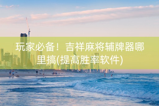 玩家必备！吉祥麻将辅牌器哪里搞(提高胜率软件)
