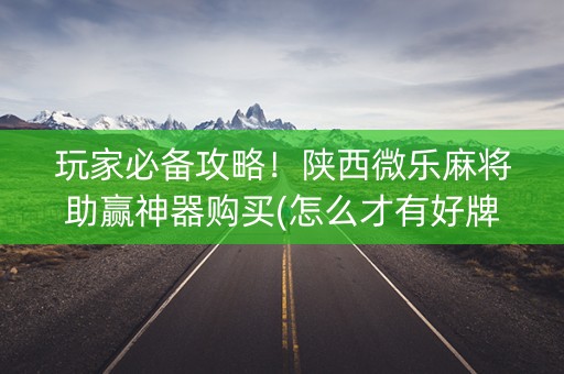 玩家必备攻略！陕西微乐麻将助赢神器购买(怎么才有好牌)